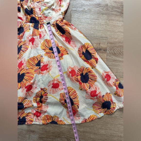 100% Cotton Floral Sundress with Spaghetti Straps Size 10 - Picture 10 of 13